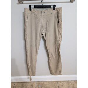 Kuhl Slax Pants Mens 34x32 Khaki Beige Stretch Outdoor Hiking Casual Lightweight
